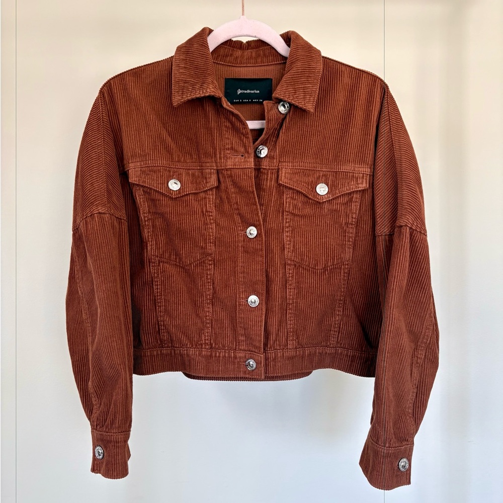 Stradivarius Rust Corduroy Jacket